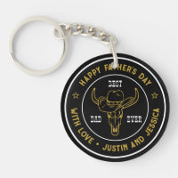Vintager bester Vater Cowboy-Hut Logo Vatertag