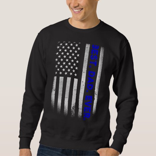 Vintager bester Vater je amerikanische Flagge beän Sweatshirt (Vorderseite)