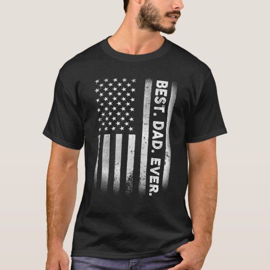 Vintager bester Vater je amerikanische Flagge beän T-Shirt (Vorderseite)