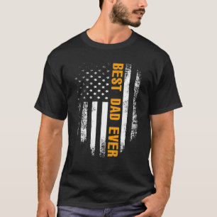 Vintager bester Vater je amerikanischer Flaggenpat T-Shirt