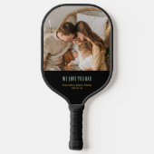 Vintager bester Vater je benutzerdefiniertes Foto Pickleball Schläger (Rückseite)