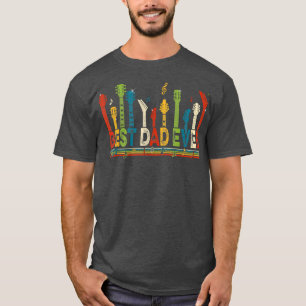 Vintager bester Vater je Daddy Guitar Vathers Day  T-Shirt