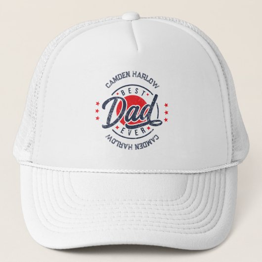Vintager bester Vater je Golf Hat benennen Truckerkappe (Vorderseite)
