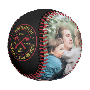 Vintager bester Vater je Personalisiertes Foto-AX- Baseball