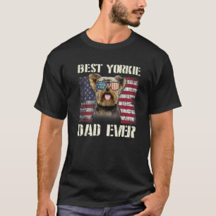 Vintager bester Yorkie-Vater je Flag für Haustier T-Shirt