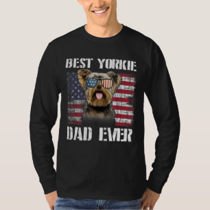 Vintager bester Yorkie-Vater je Flag für Haustier- T-Shirt