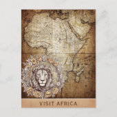 Vintager Besuch Afrikas Karte (Vorderseite)