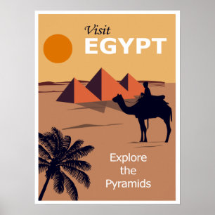 Vintager Besuch Ägypten Entdecken Sie die Pyramide Poster