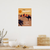 Vintager Besuch Ägypten Entdecken Sie die Pyramide Poster (Küche)