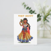 Vintager Besuch Ägyptens Ägyptische Frauenreise Postkarte (Stehend Vorderseite)