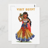 Vintager Besuch Ägyptens Ägyptische Frauenreise Postkarte (Vorne/Hinten)