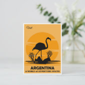 Vintager Besuch Argentinien Flamingo Reisen Postkarte (Stehend Vorderseite)