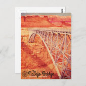 Vintager Besuch Arizona Navajo Bridge Postkarte (Vorne/Hinten)