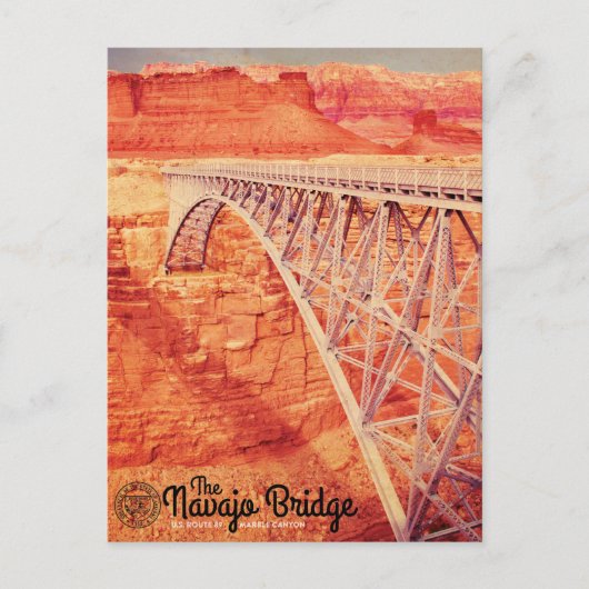 Vintager Besuch Arizona Navajo Bridge Postkarte (Vorderseite)