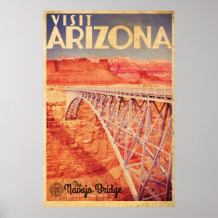Vintager Besuch Arizona Navajo Bridge Reiseplaner Poster