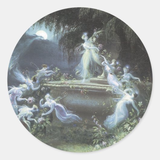 Vintager Besuch bei Mondlicht 1832 Runder Aufkleber (Vorderseite)