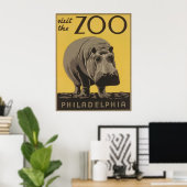 Vintager Besuch des Zoo Philadelphia Poster (Heimbüro)