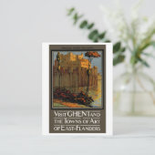 Vintager Besuch Gent Poster Postkarte (Stehend Vorderseite)