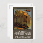 Vintager Besuch Gent Poster Postkarte (Vorne/Hinten)