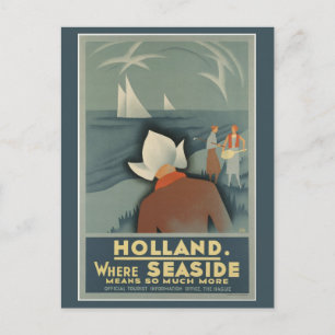Vintager Besuch Holland Retro Tourismus Reisen Postkarte