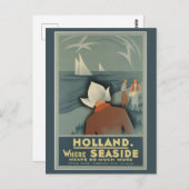 Vintager Besuch Holland Retro Tourismus Reisen Postkarte (Vorne/Hinten)