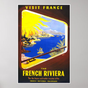 Vintager Besuch in Frankreich Print Poster
