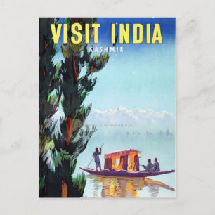 Vintager Besuch in Indien Kaschmir Reisen Postkarte