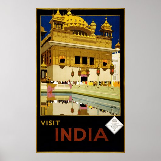 Vintager Besuch Indien Golden Temple Travel Poster (Vorne)
