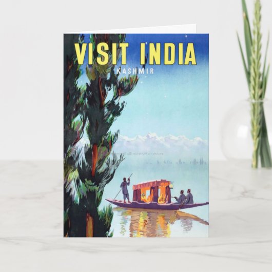 Vintager Besuch Indien Kaschmir Reise Postkarte (Vorderseite)
