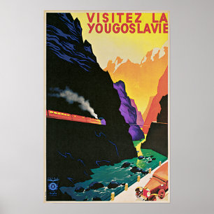 Vintager Besuch Jugoslawiens Poster