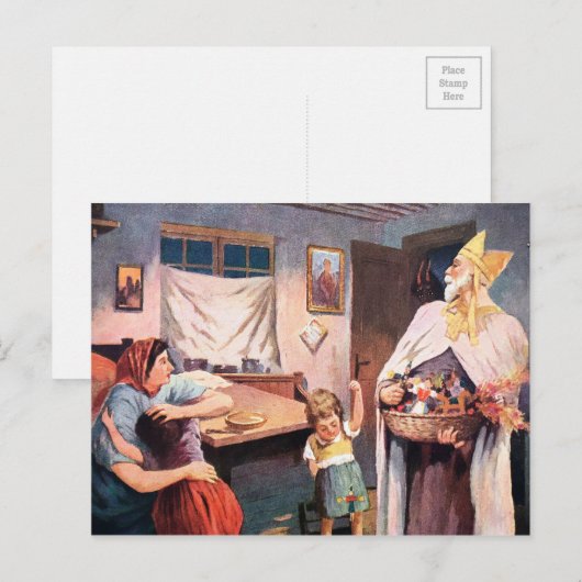 Vintager Besuch Postkarte (Vorne/Hinten)