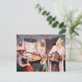 Vintager Besuch Postkarte (Stehend Vorderseite)