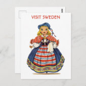 Vintager Besuch Schweden Schweden Postkarte (Vorne/Hinten)