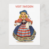 Vintager Besuch Schweden Schweden Postkarte (Vorderseite)