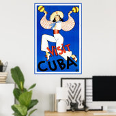 Vintager Besuch von Cuba Print Poster (Heimbüro)