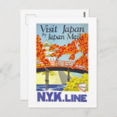 Vintager Besuch von Japan per japanischer Post Postkarte (Vorne/Hinten)