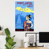 Vintager Besuch von Java Travel Poster (Heimbüro)