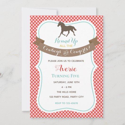 Vintager Betrieb zum Geburtstag (Pferd) Einladung (Vorderseite)