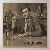 Vintager betrunkener Mann Poster (Vorne)