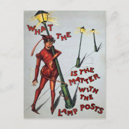 Vintager Betrunkener Teufel Postkarte