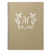 Vintager beunruhigter beige weißer BlumenWreath Notizblock (Vorderseite)