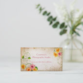 Vintager beunruhigter Grunge-Blumenhintergrund Visitenkarte (Stehend Vorderseite)