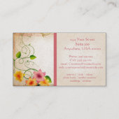 Vintager beunruhigter Grunge-Blumenhintergrund Visitenkarte (Rückseite)