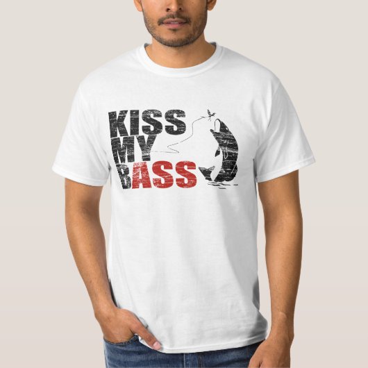 Vintager beunruhigter KUSS MEIN BASS-T - Shirt (Vorderseite)