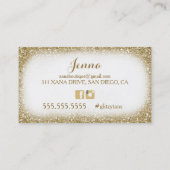 Vintager bezaubernder weißer TAN-Mädchen-Glitzer Visitenkarte (Rückseite)