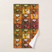 Vintager Bibliothekskartenkatalog Badhandtuch Set (Handtuch)