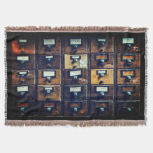 Vintager Bibliothekskartenkatalog Decke