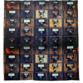 Vintager Bibliothekskartenkatalog Duschvorhang (Vorderseite)