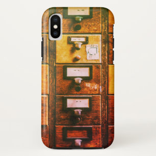 Vintager Bibliothekskartenkatalog Holzschrank brau Case-Mate iPhone Hülle