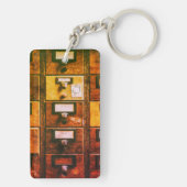 Vintager Bibliothekskartenkatalog Schlüsselanhänger (Rückseite)